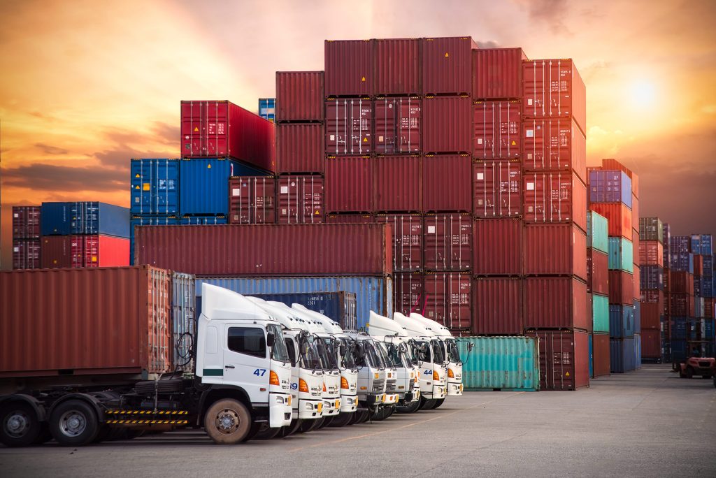 trucks and containers